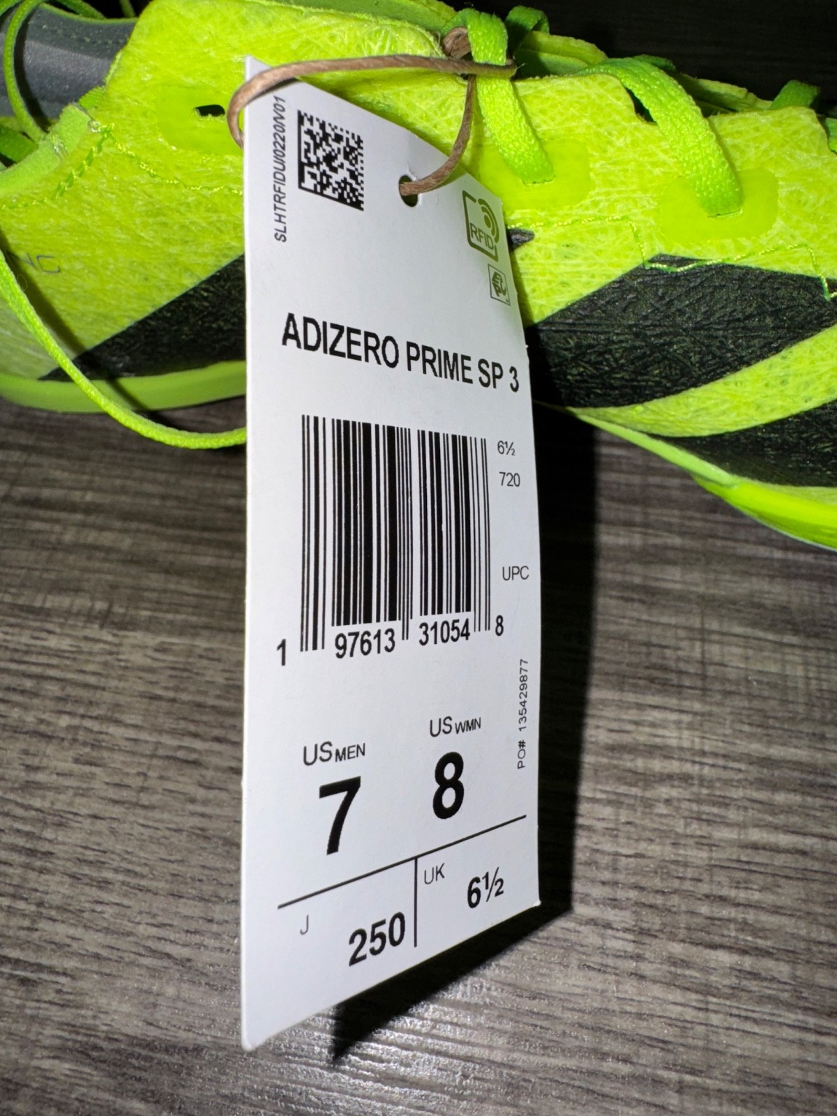 Men’s Size 7 – Adidas Adizero Prime SP 3 Strung Spikes Neon Lucid Lemon IH5800