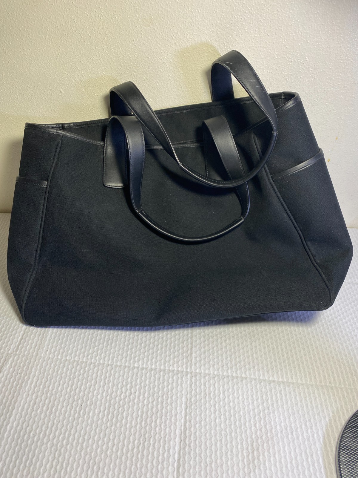 COACH Large Black Canvas Tote Bag Diaper Weekender Travel Carry On Handbag