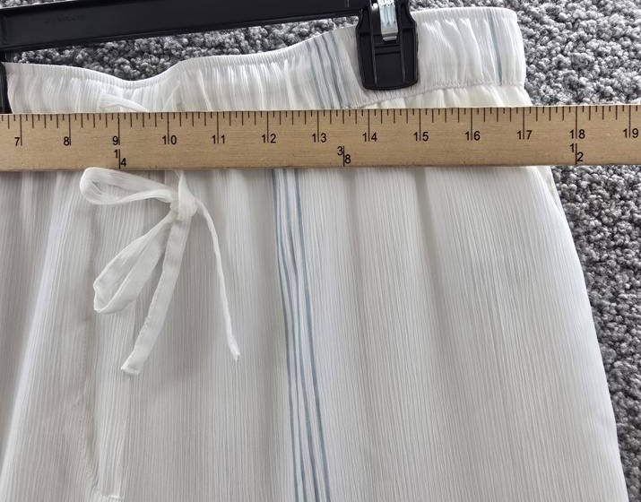 Calvin Klein Multi-Stripe Textured Wide-Leg Pants Women’s L Brilliant White