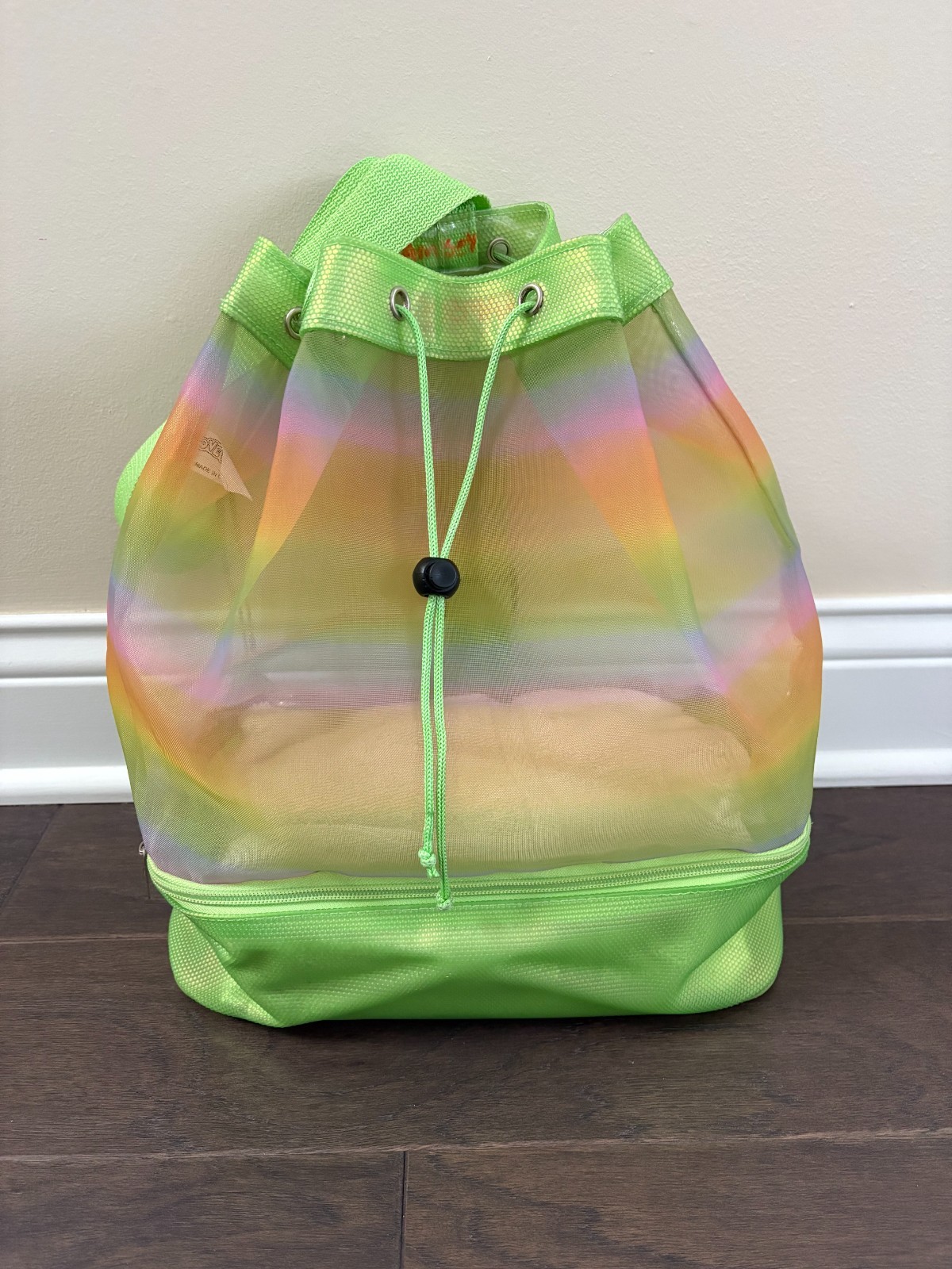 Vintage Dover Kidz Acetate / Polyester / Plastic Beach Bag w/ Zipper Compartment
