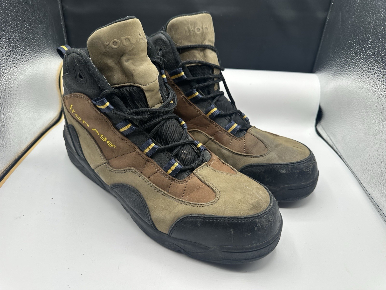 Iron Age Work Shoes Men’s 15MW Steel Toe Leather. O
