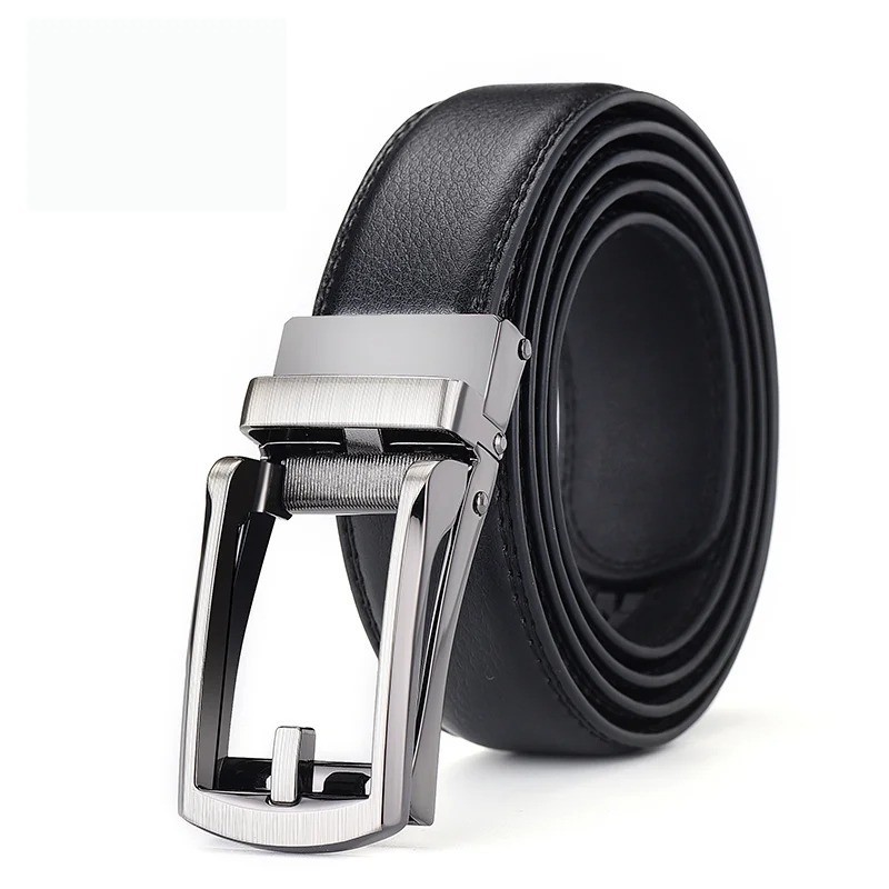 28″-50″ Men’s Leather Ratchet Dress Belts Automatic Buckle Click Sliding Belt US