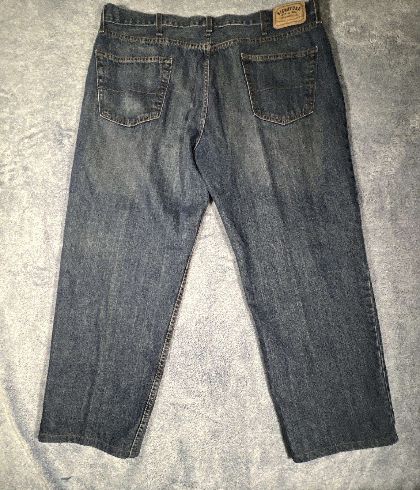 Signature Levi Strauss Jeans Mens 44×30 Relaxed Straight Leg Blue 100% Cotton