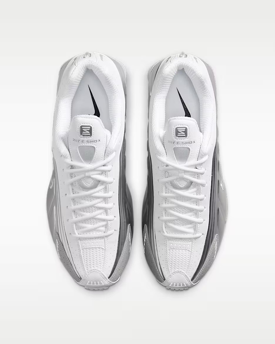 Nike Shox R4 SE Metallic Silver White Grey Athletic Sneaker IR5163-001 Men Sizes
