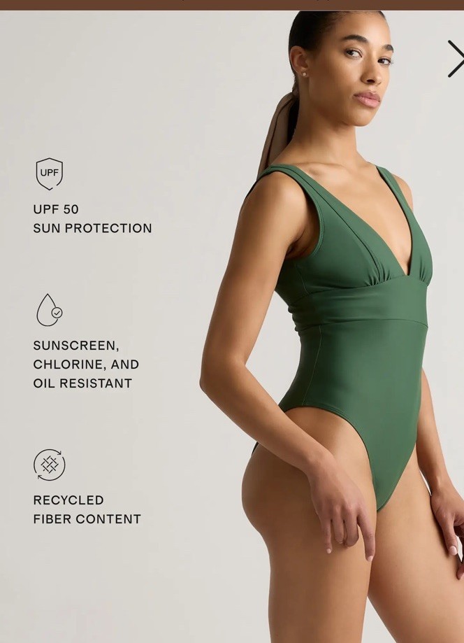 NWT Quince Italian Plunge One-Piece Swimsuit You Pick Size Color NWT and Liner