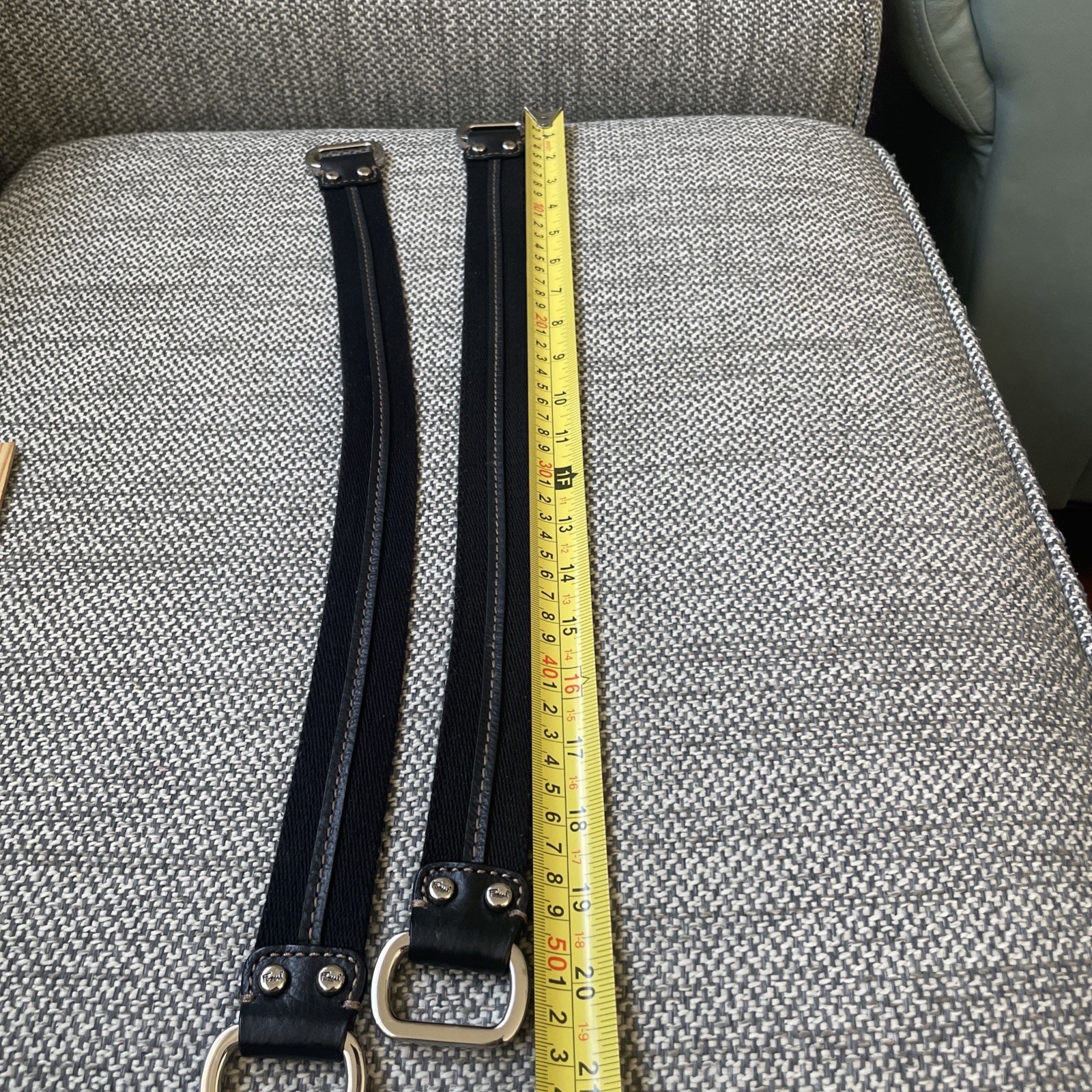 FOSSIL Brown Canvas Silver Tone Replacement Handles 20.75”