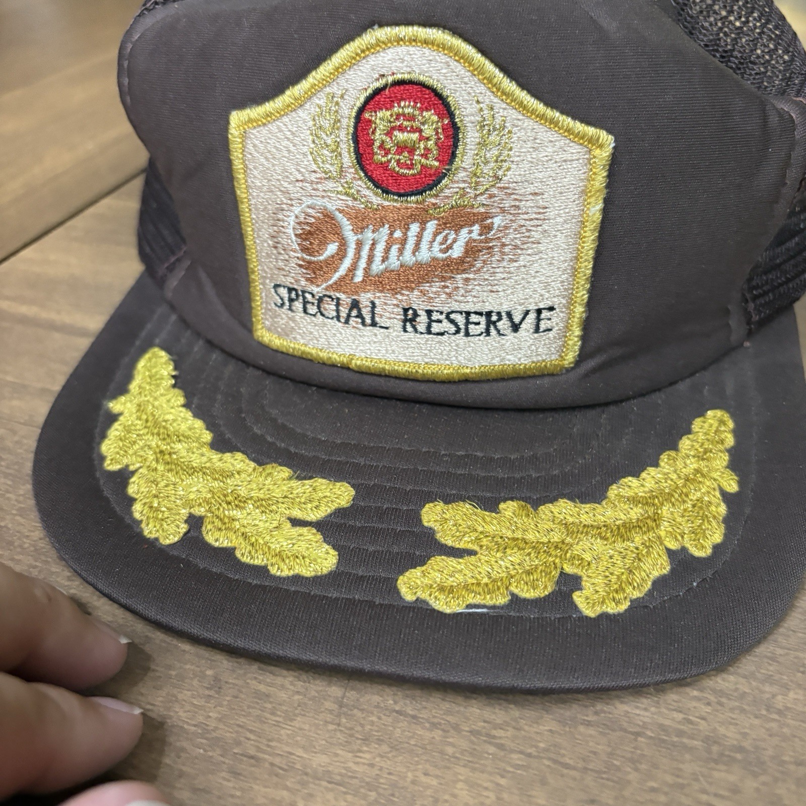 Miller Special Reserve Trucker Hat Snapback Vintage 80s Beer Brown SEE PICS