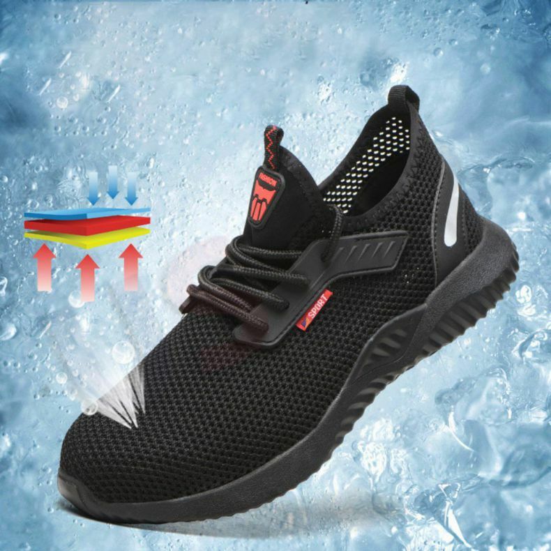Mens Safety Shoes Steel Toe Work Midsole Boot Breathable Hiking Sneakers Size