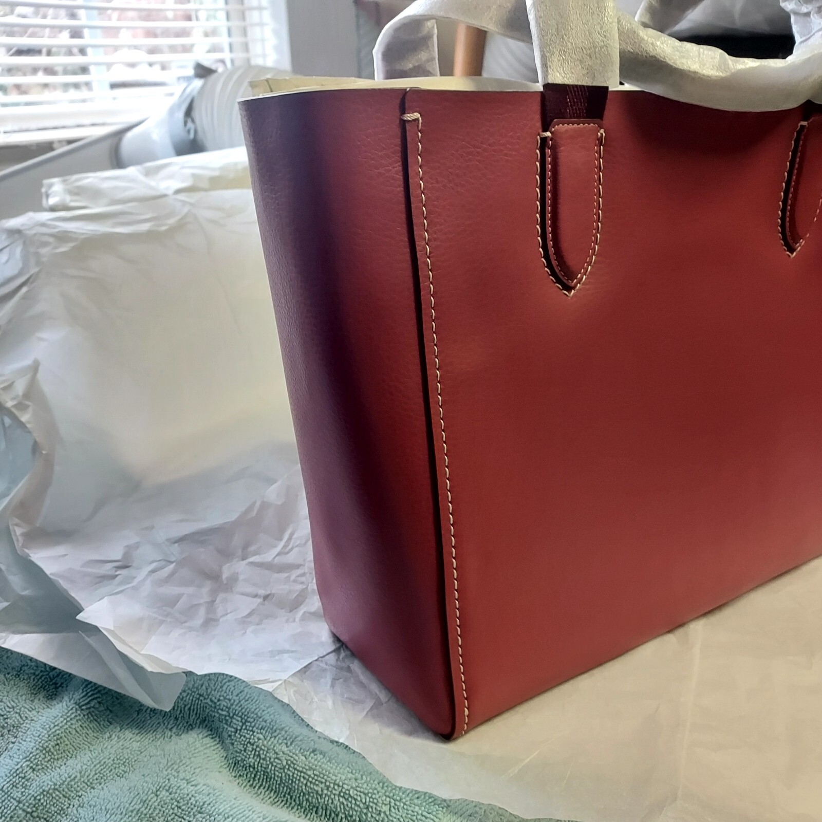 Coach 58660 Derby Tote Rouge Pink Pebbled Leather New