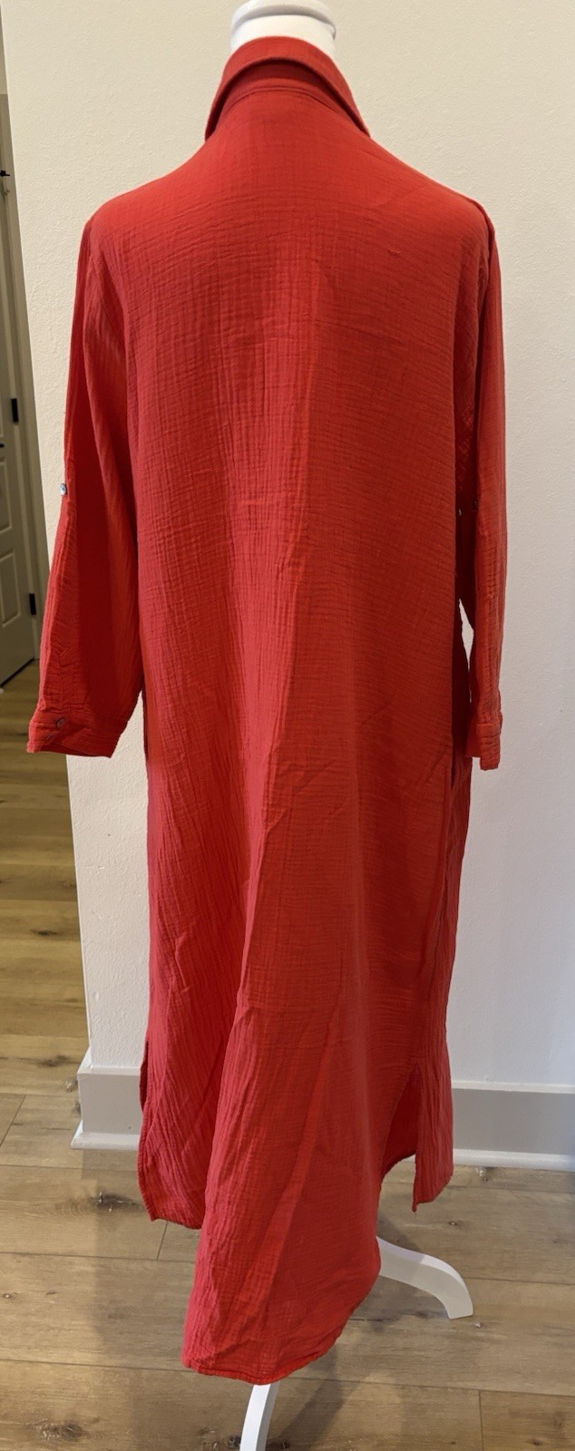 J.Jill gauzy red shirt dress size medium