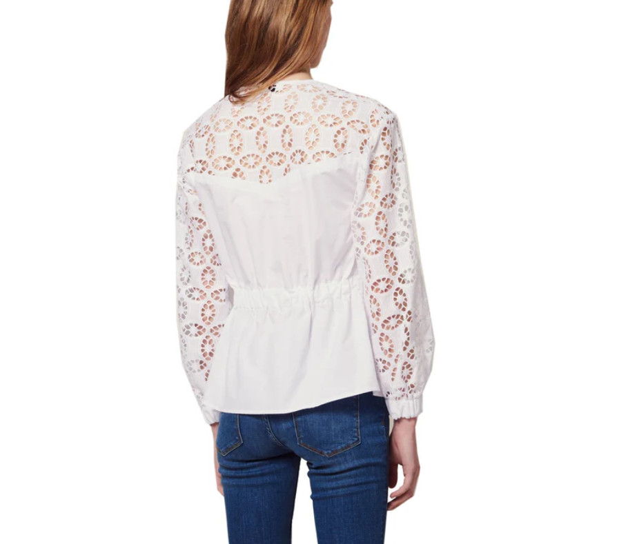 Sandro Women’s Blouse Cotton Long Sleeve White FR 36 / US 4 S E11646E