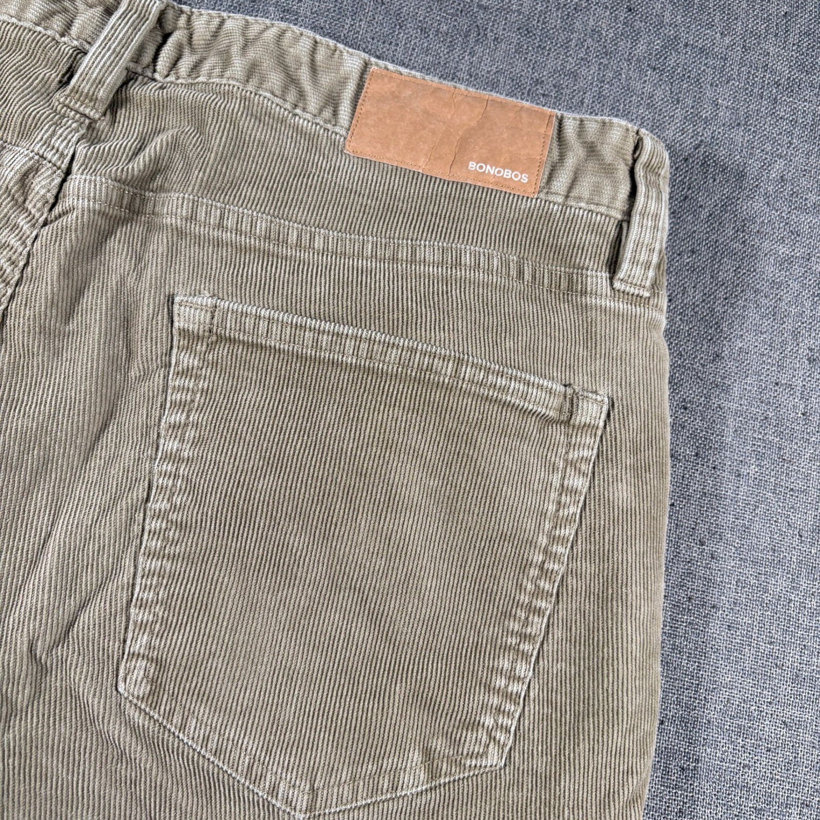 Bonobos Pinwale Corduroy Pants Mens 34×32 Tan Athletic Fit Five Pocket Khaki
