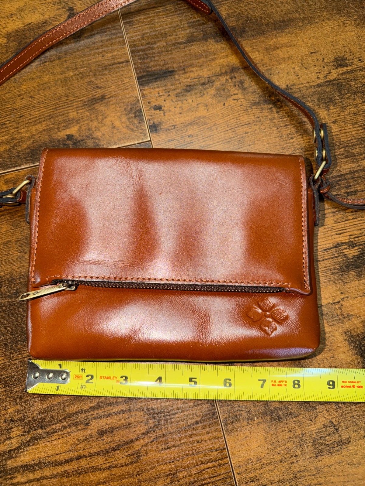 Patricia Nash Corfu Cognac Leather Crossbody Bag ~ New Without Tags.