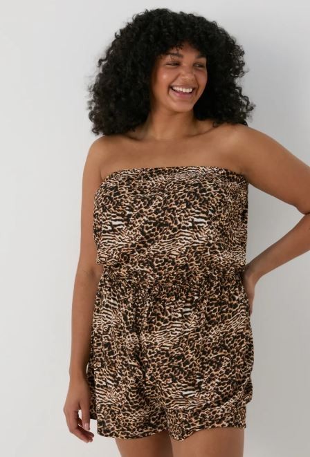 BNWT Matalan Animal Leopard print bandeau playsuit pool summer holiday (36)
