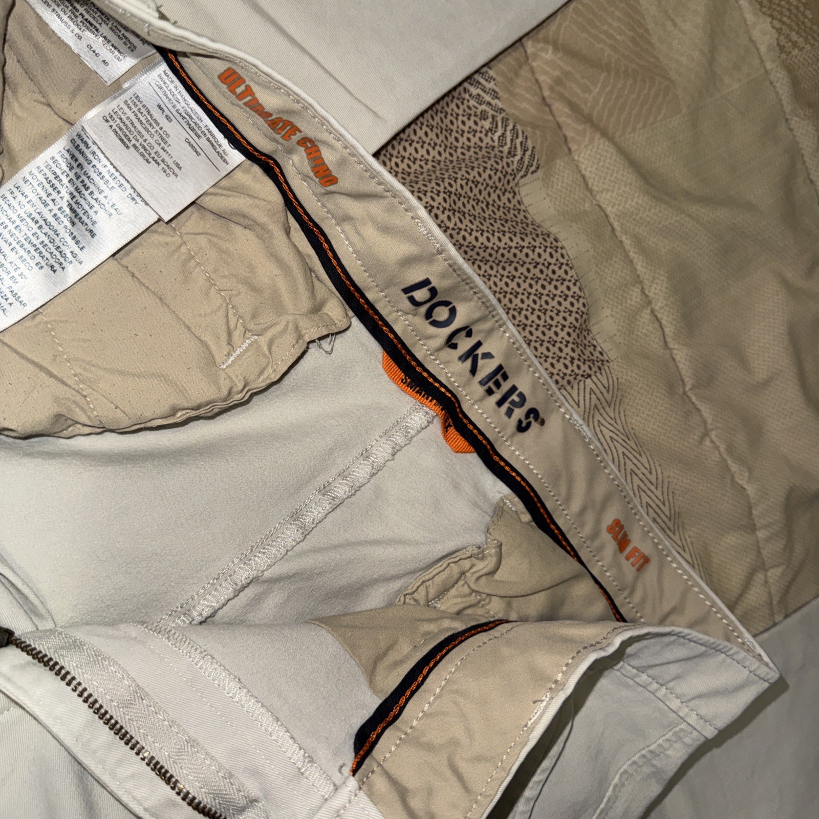 Dockers Tech Chino Pants Mens 34×29 Khaki Slim Fit Stretch Performance Golf