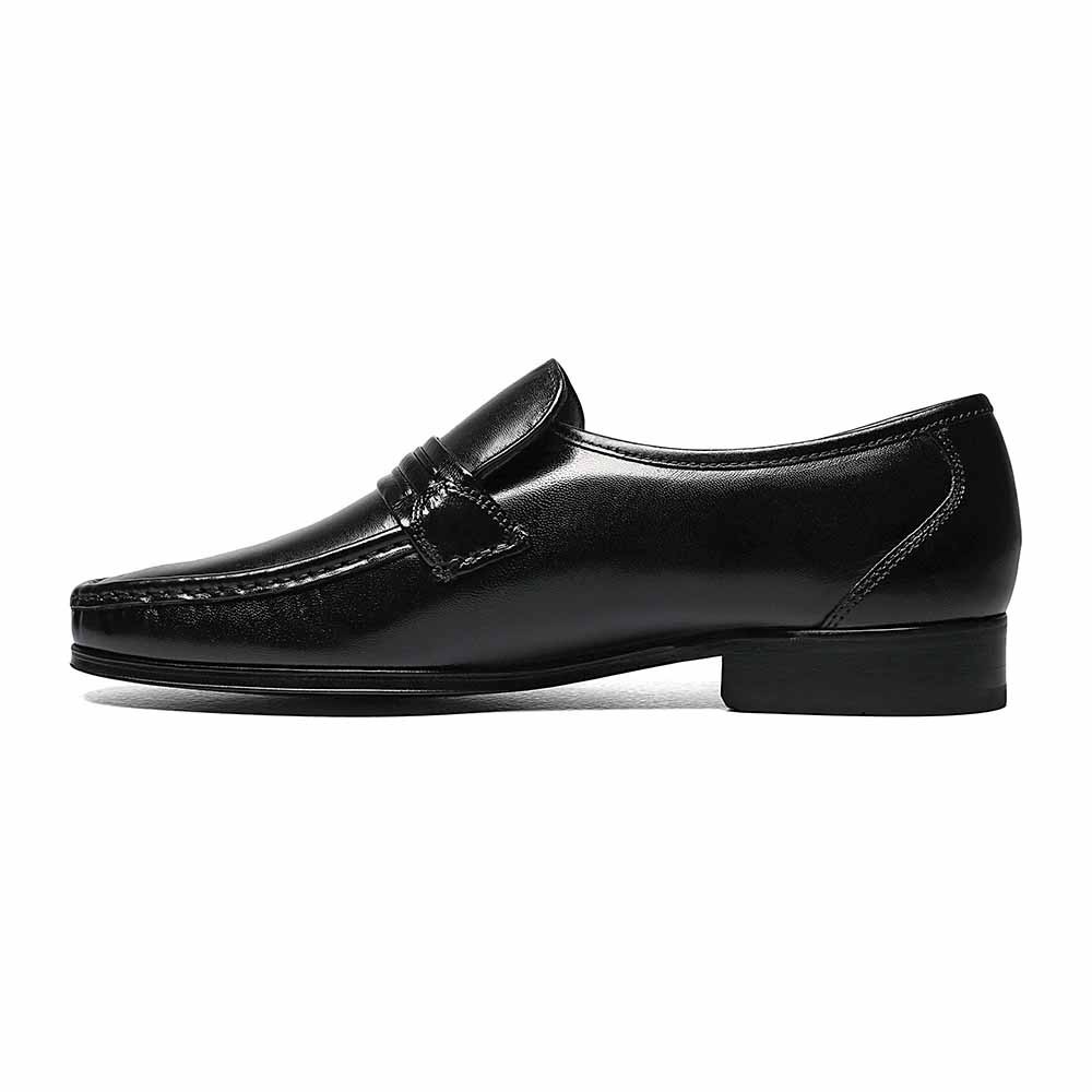 Florsheim Como Black Smooth Leather Moc Toe Strap Dress Loafer (USA Men Size)