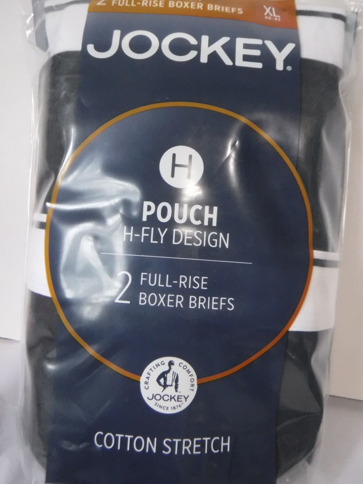 Jockey Mens Pouch 2 Boxer Briefs H Fly Design Black mix 1146 Classic Fit XL