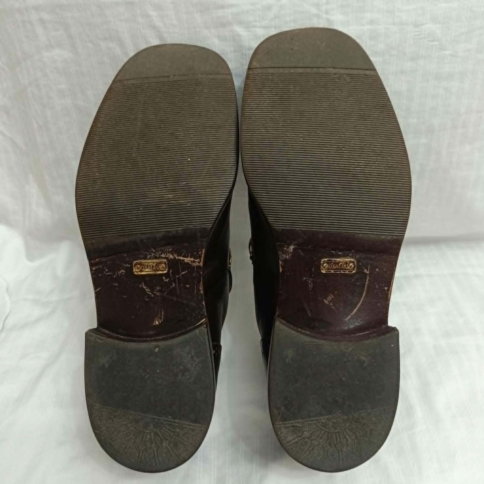 Gianni Versace Shoe Vintage Men Leather Medusa Logo Brown Loafers Sz 43 EU 10 US