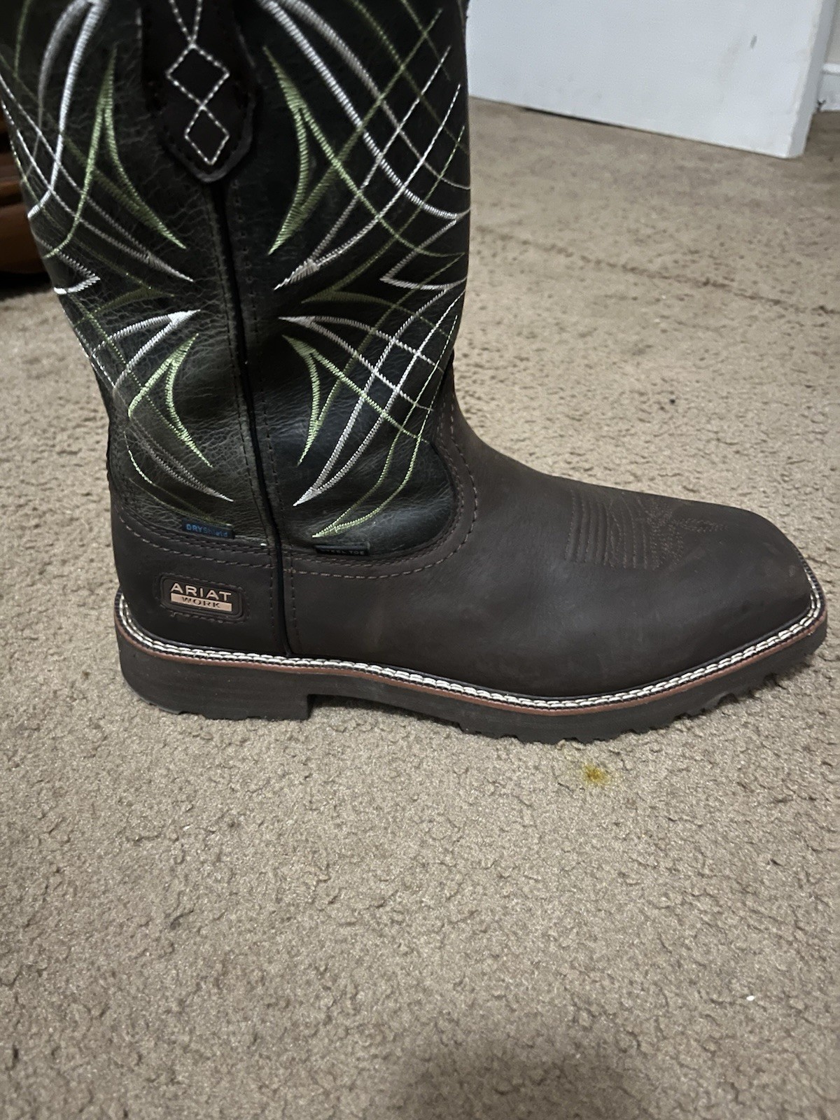 Ariat Waterproof Steel Toe Pull-On Western Work Boots Brown Men’s 11.5 D