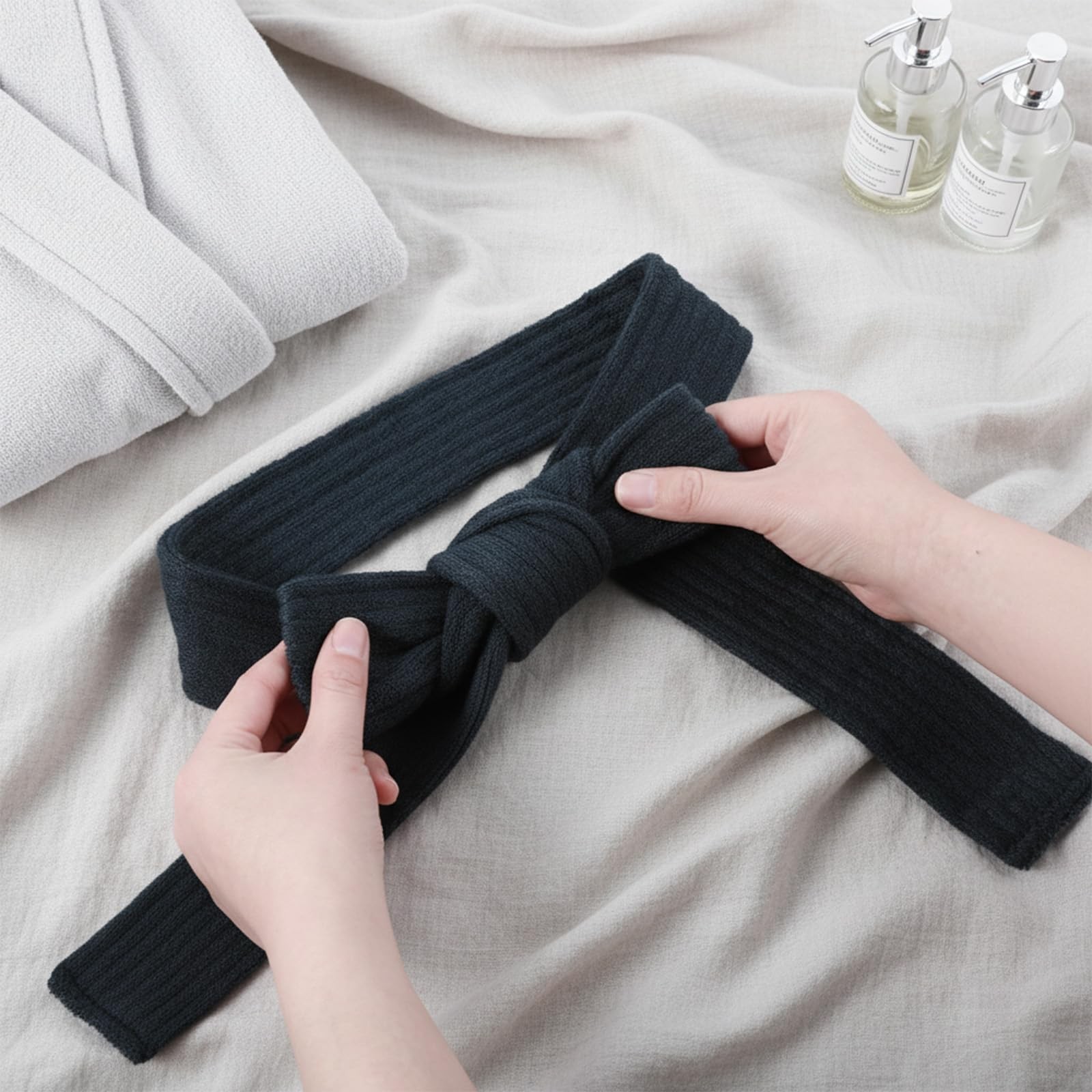 TIESOME Robe Belt Replacement, Tie for Women & Men, Robes 11, Navy Blue