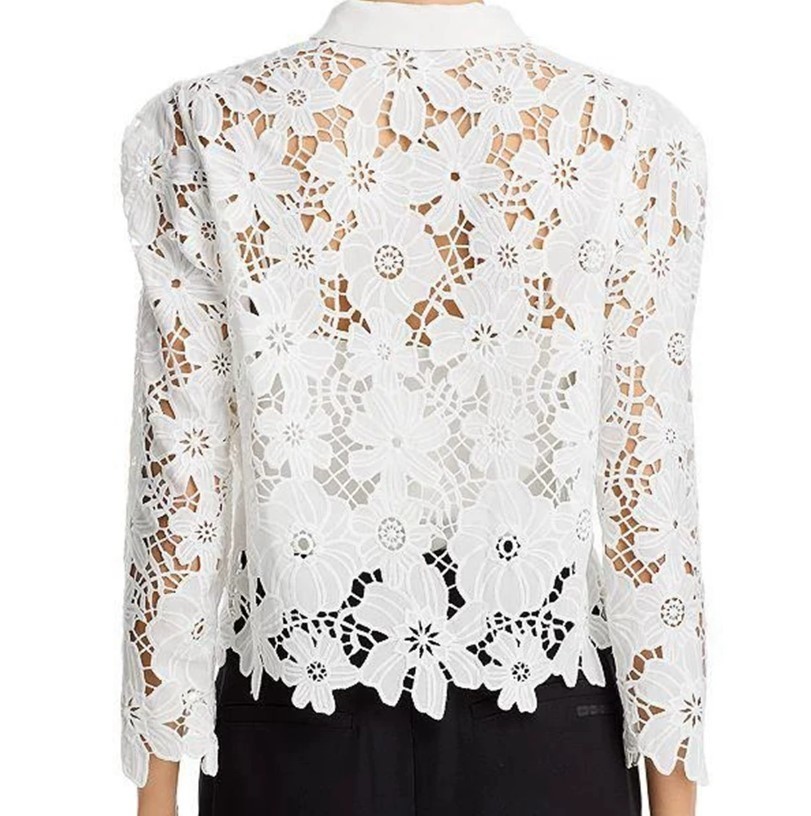 US Brand Milly June Roja Lace Top Blouse Shirt Top size M RRP US$ 350