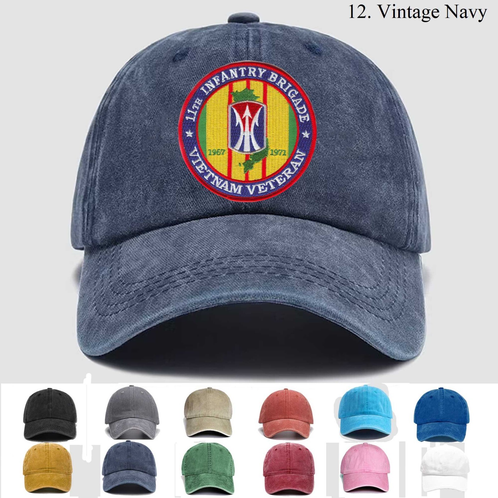 Embroidered Hat 11th Infantry Brigade Vietnam Veteran, Veteran Cap, Gift Idea