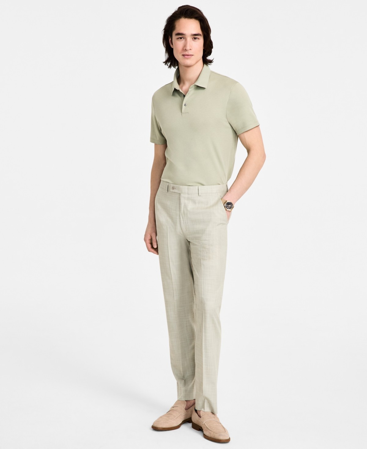 Calvin Klein Mens Slim Fit Dress Pants Taupe (Beige) Size 30W x 30L