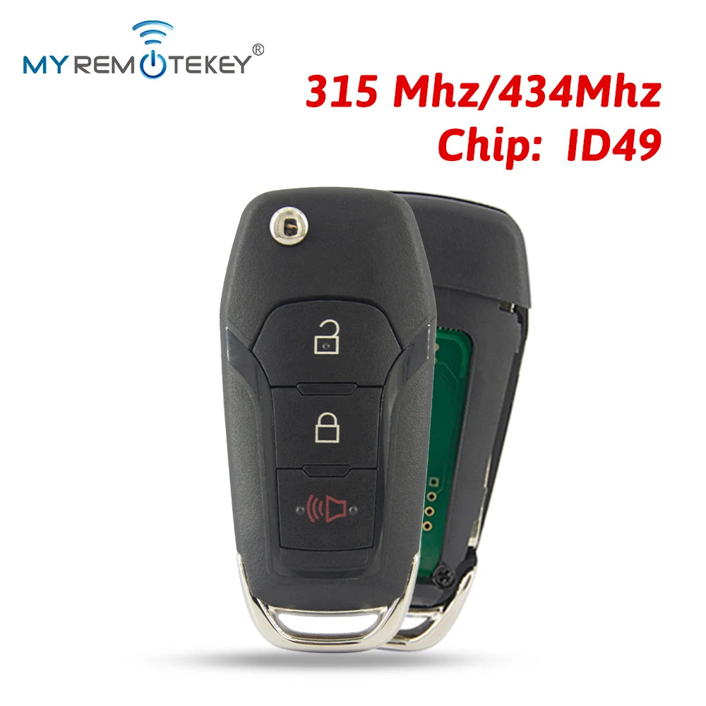 Flip Smart Key Fob Remote Control ID49 315/433/868/902MHz For Ford F150 Ranger