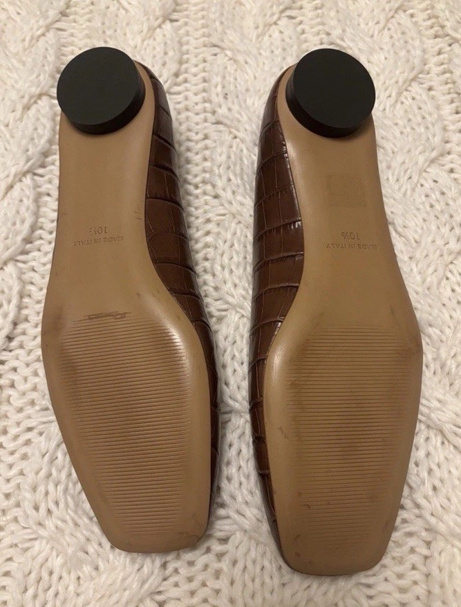 Everlane The 90s Croc-embossed Leather Flats Size 10-1/2