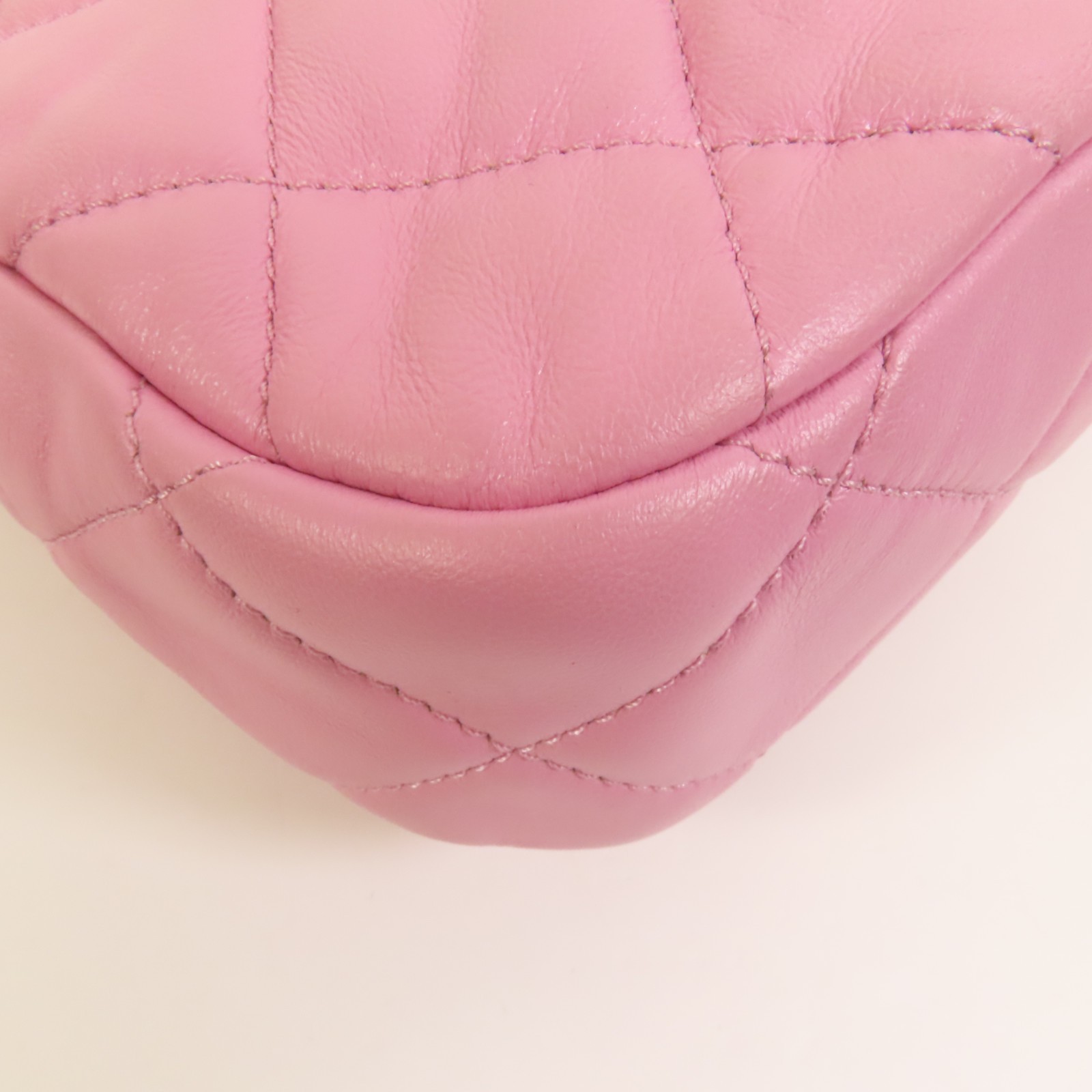 CHANEL CC GHW Chain Shoulder Bag Lambskin Leather Pink