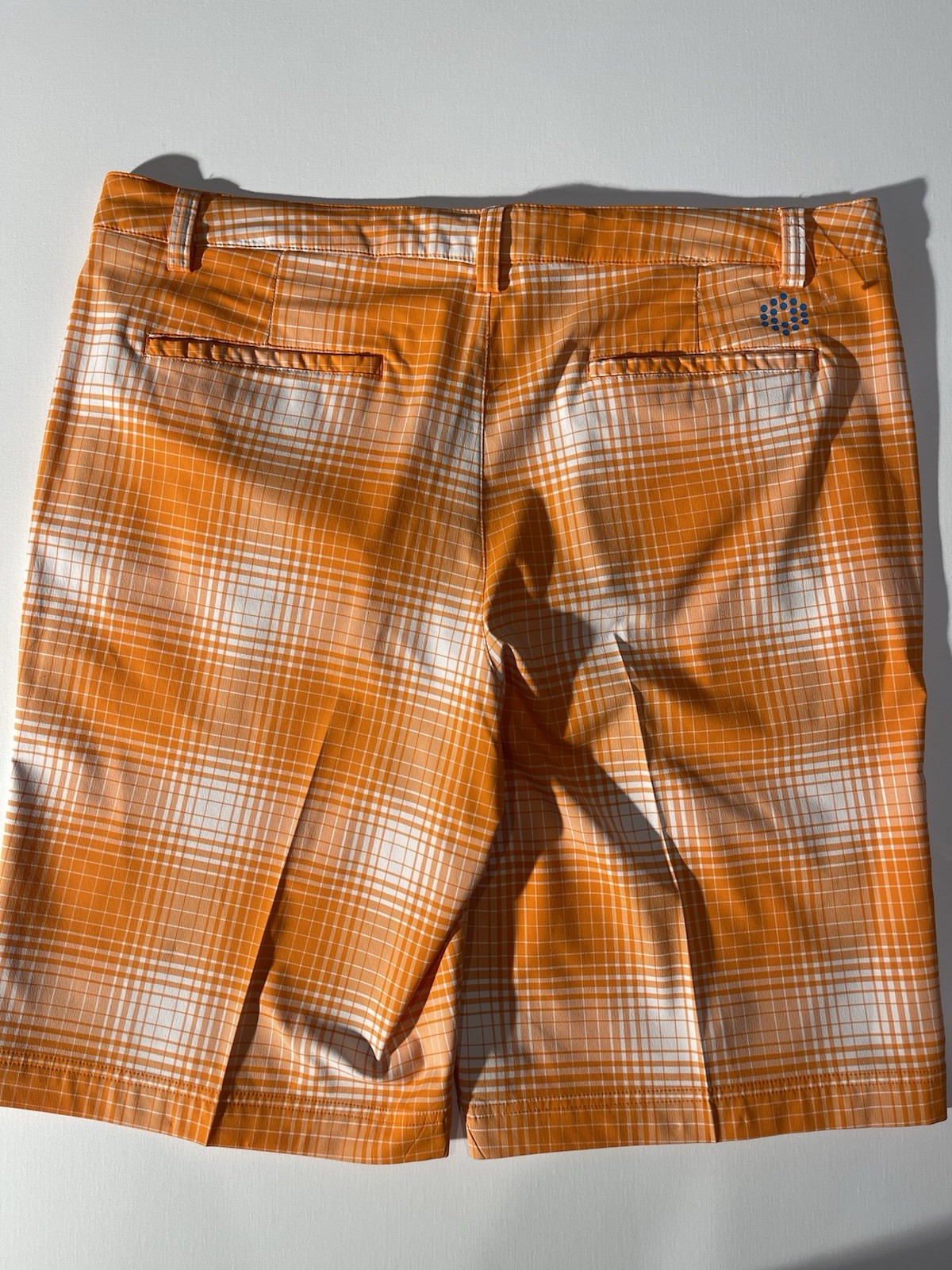 Puma Cobra Golf Mens Dry Cell Stretch Orange Plaids Casual Shorts Size 38
