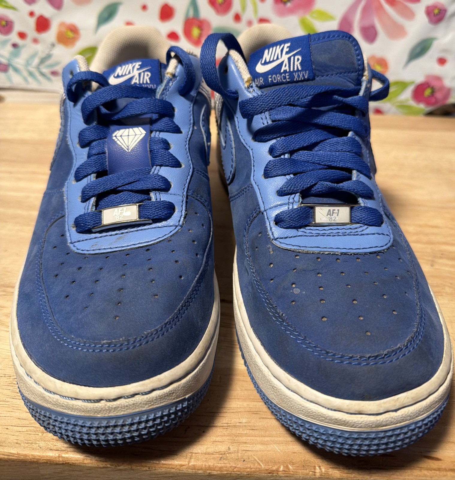 Nike Air Force 1 Premium ’07 Blue DIAMOND PHILLY Size 7.5 315122-441. !!!!
