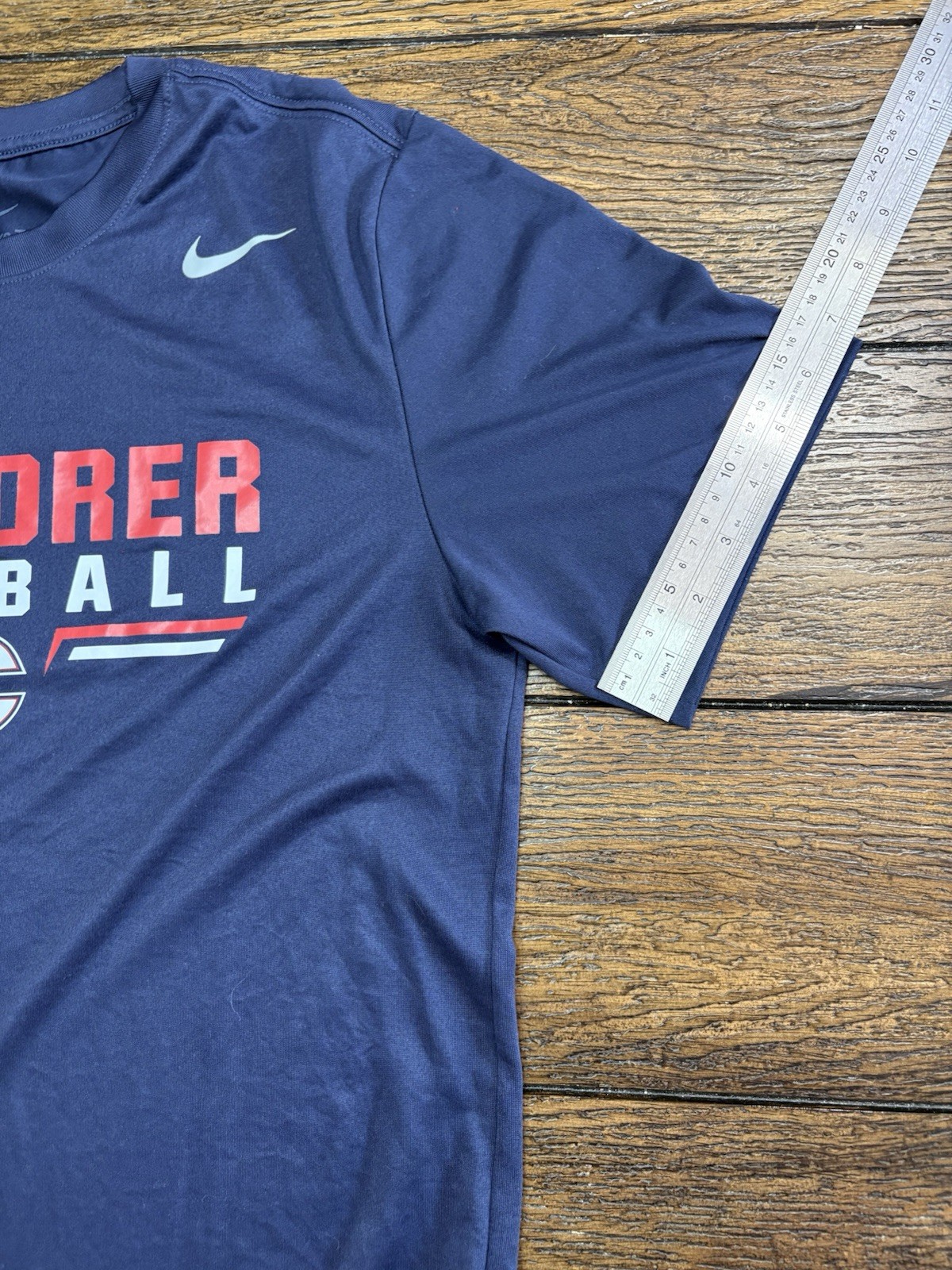 Nike Dri-FIT Size Small unisex Tee Breathable Crew Neck Football color blue