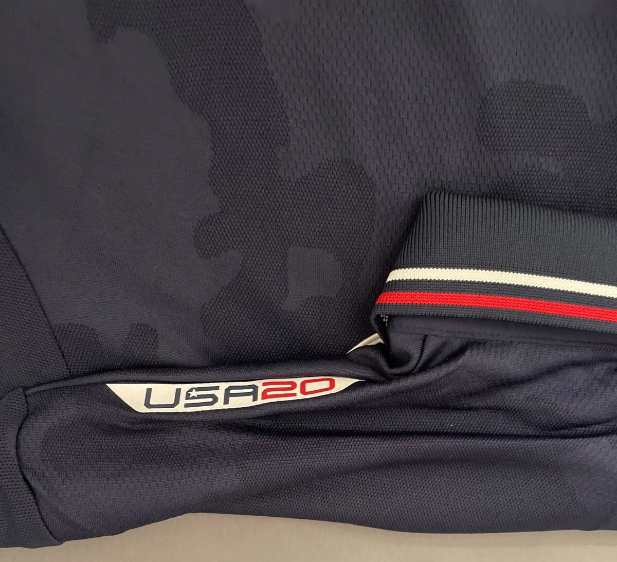 RLX Ryder Cup Golf Shirt Polo Logo Camo Ralph Lauren Medium Navy Blue NWT