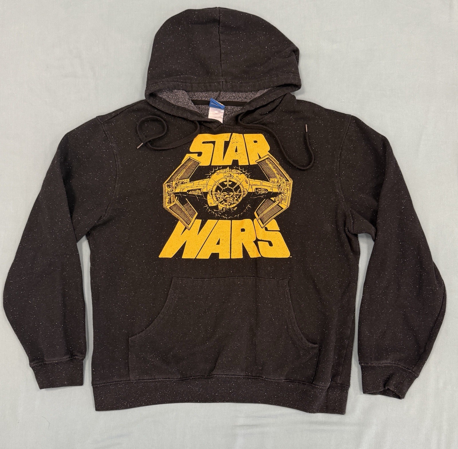 Star Wars TIE Advanced Black Hoodie- Large Sweatshirt Yellow Logo