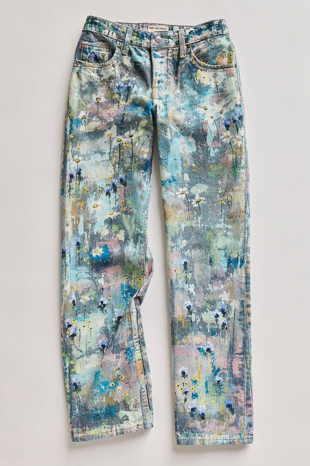 We The Free Tennessee Low-Rise Illusions Jeans Floral Canvas NWT 24 MSRP $198