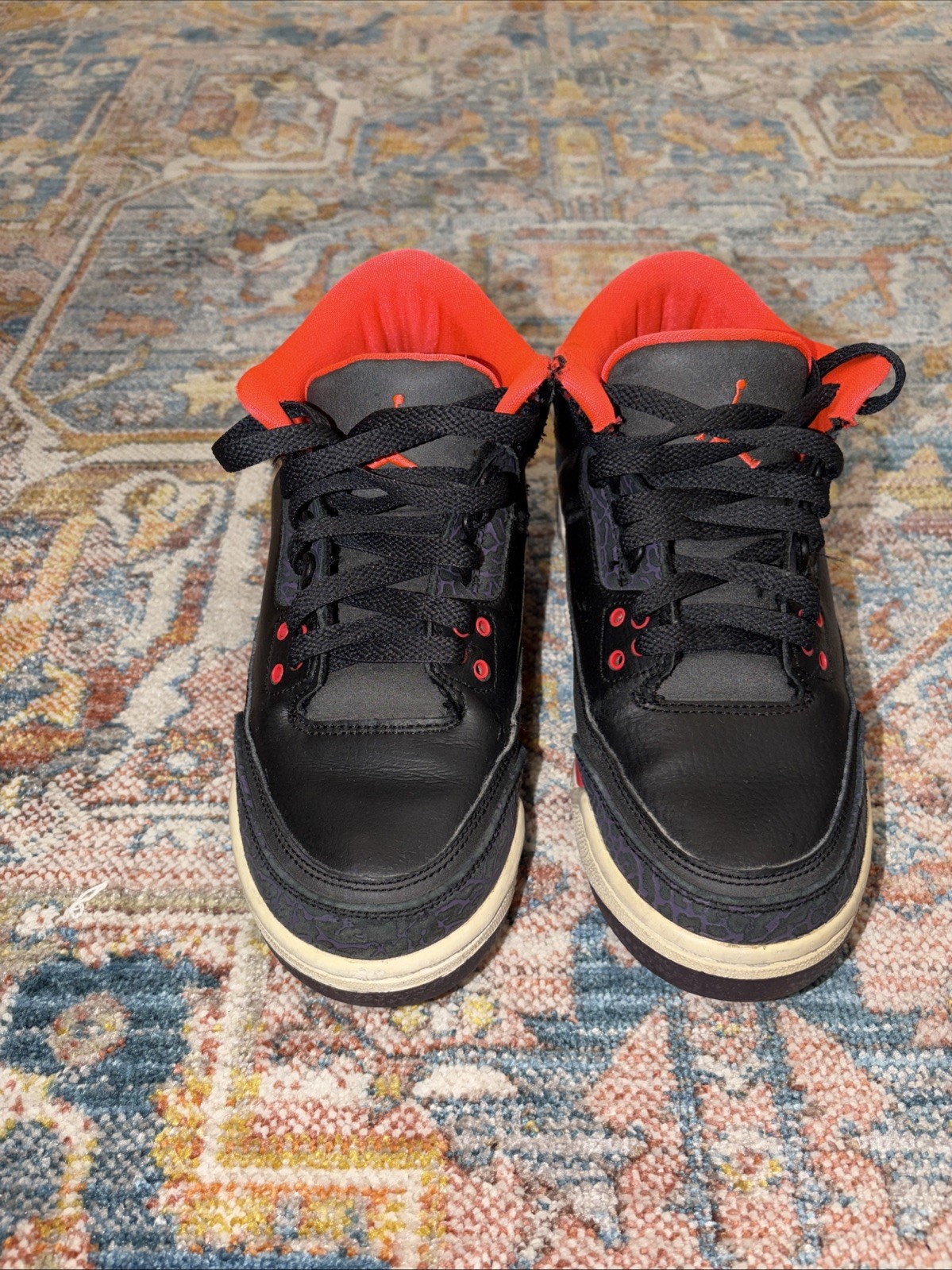 Nike Air Jordan 3 Retro Black/Crimson US GS Size 6.5 Used