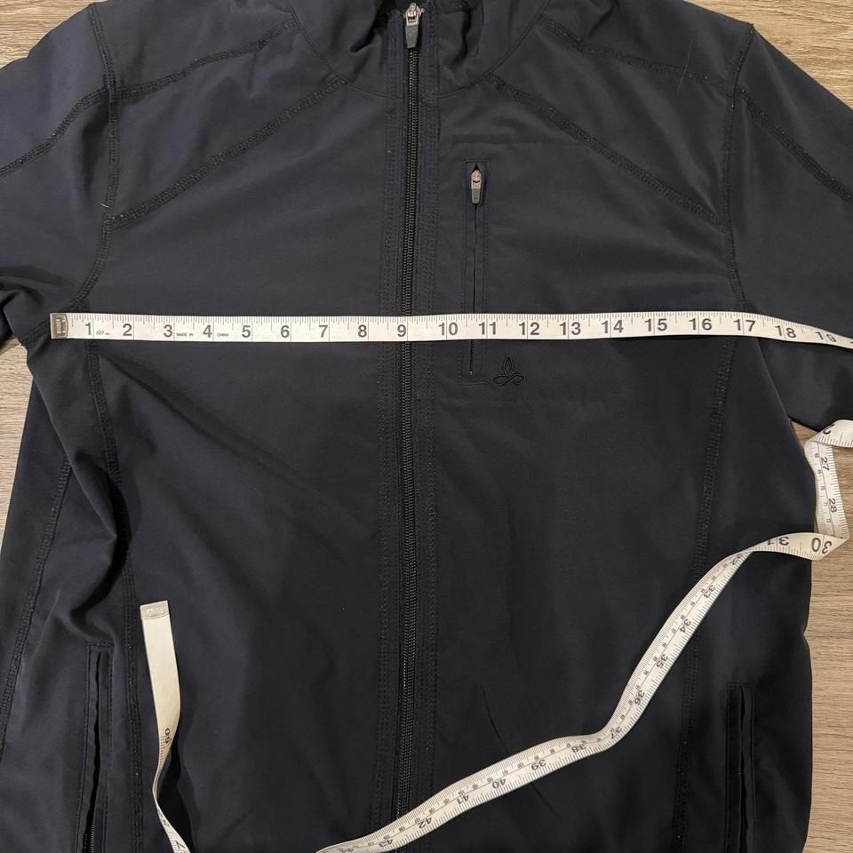 prAna Flex Jacket Mens Small Black Full Zip Lightweight Stretch Performance