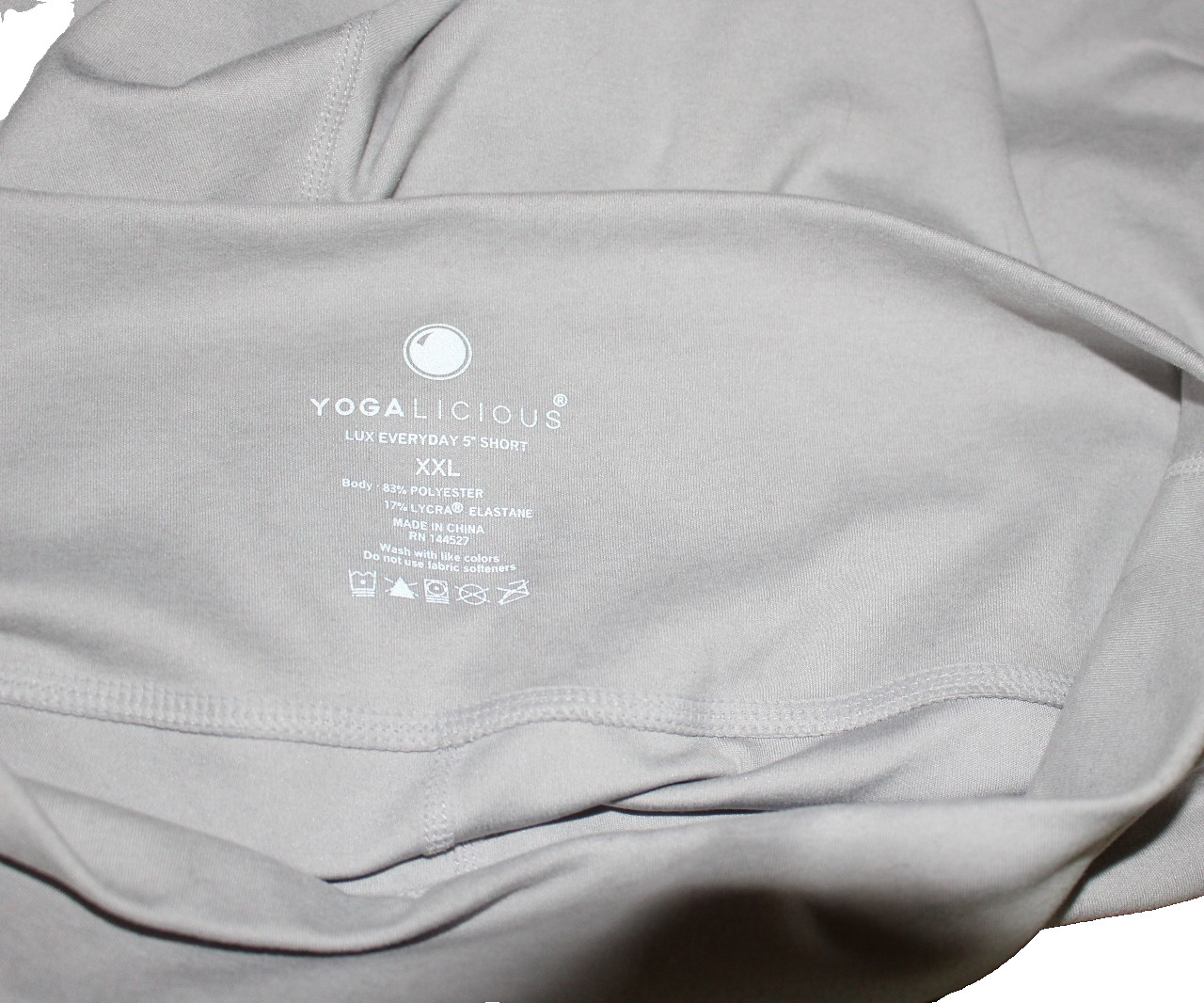 Yogalicious Lux Everyday 3.5″ Shorts 2XL Gray High Rise Athletic Stretch