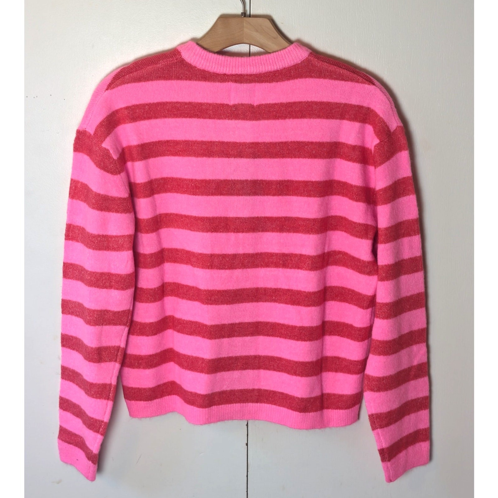 Joylab Bright Pink Striped Button Up Cardigan XS