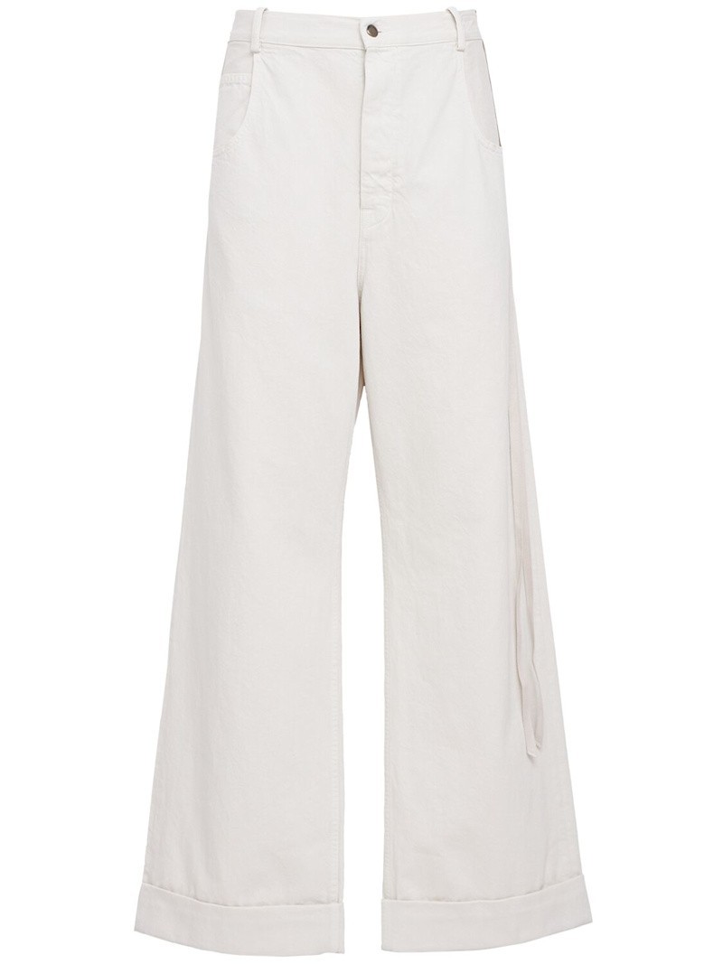 ANN DEMEULEMEESTER Michael 5 Pocket High Comfort White Denim Pants New