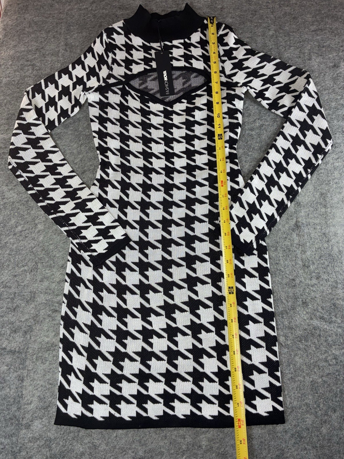 Sweater Mini Dress Black And White Size Small Fashion Nova