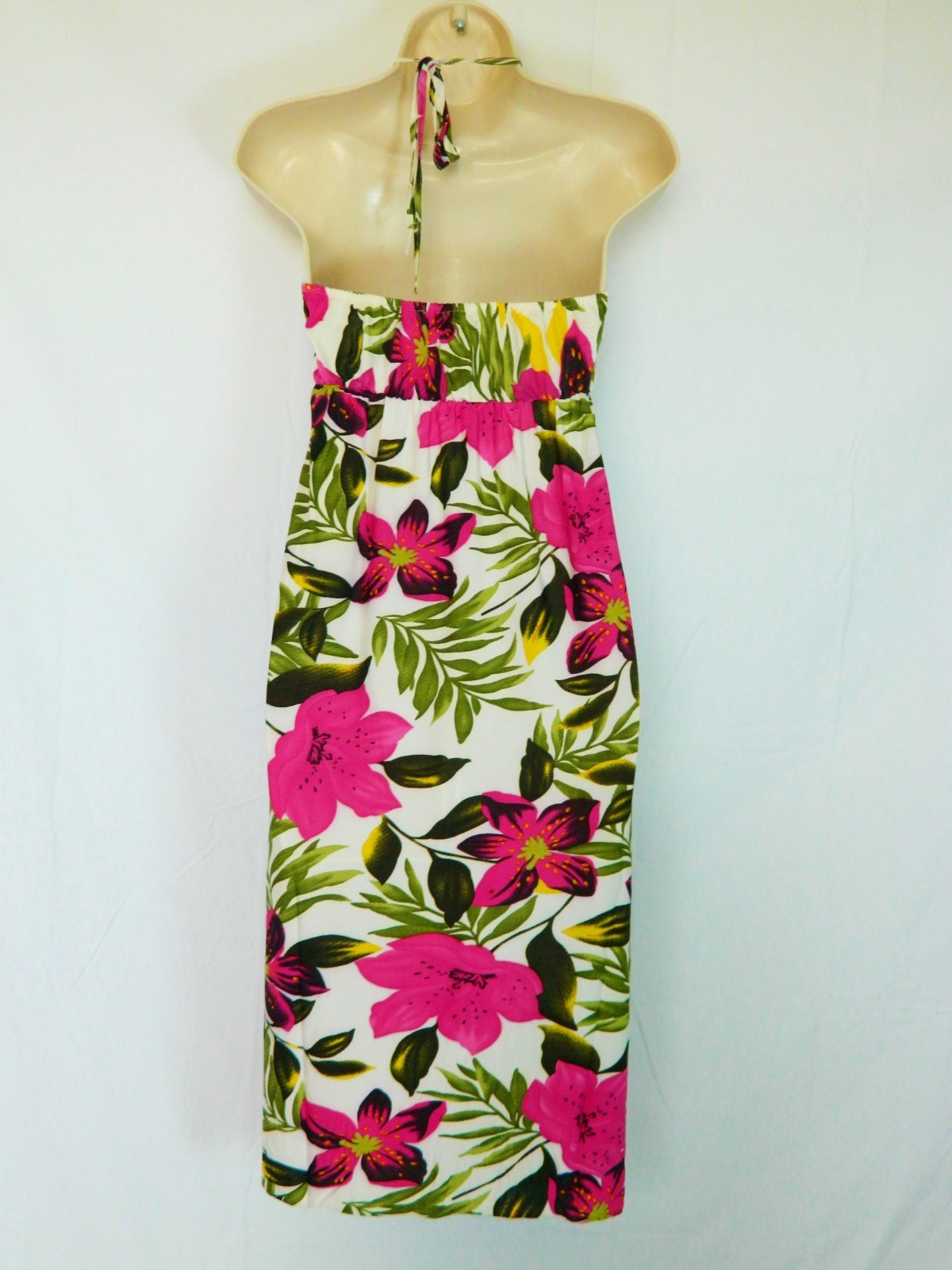 Halter Sleeveless Sundress, Summer Beach Dress, Floral, Medium 045