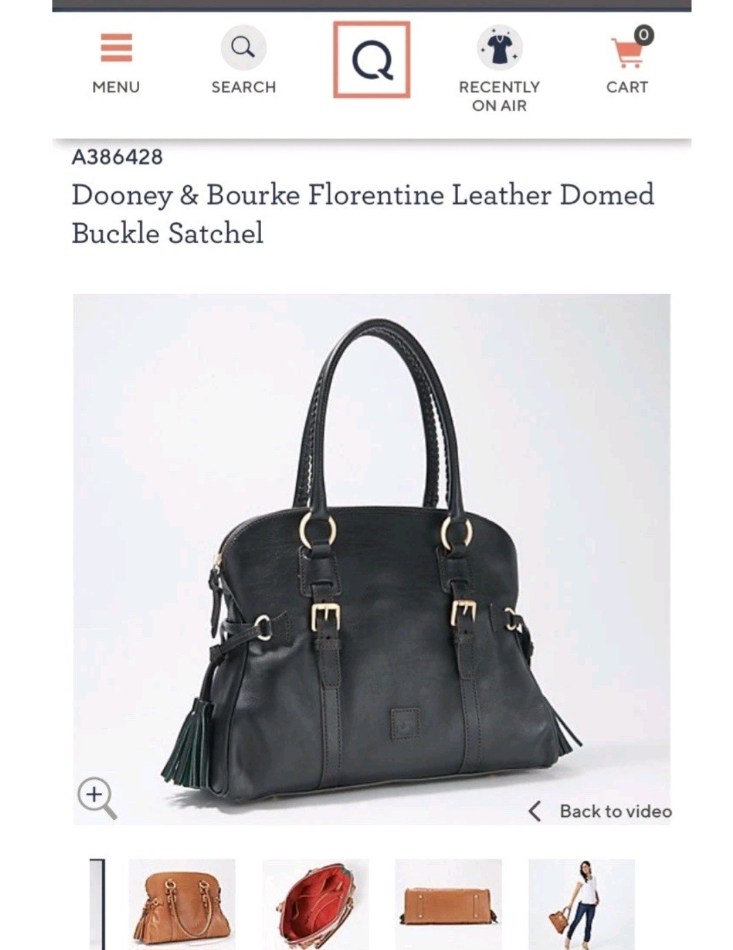 DOONEY & BOURKE Florentine Domed Buckle Satchel Black Tassel Bottom Studs