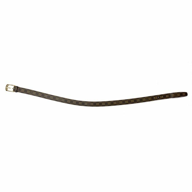 Pre-owned Louis Vuitton Santur Ellipse Belt, Brown Damier Ebene, M6995, 82cm,