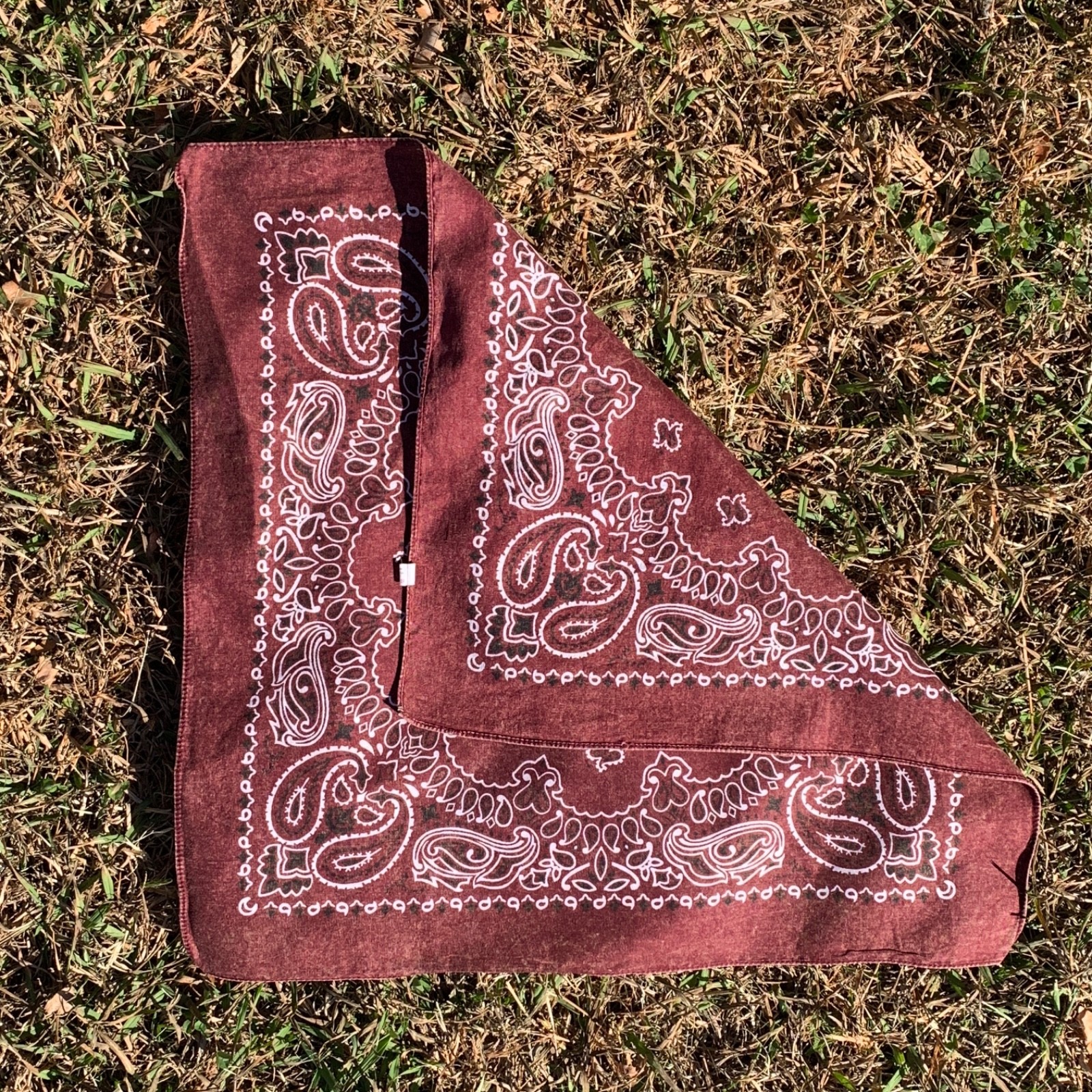 Stonewashed Burgundy Bandanna 22×22 100% Cotton