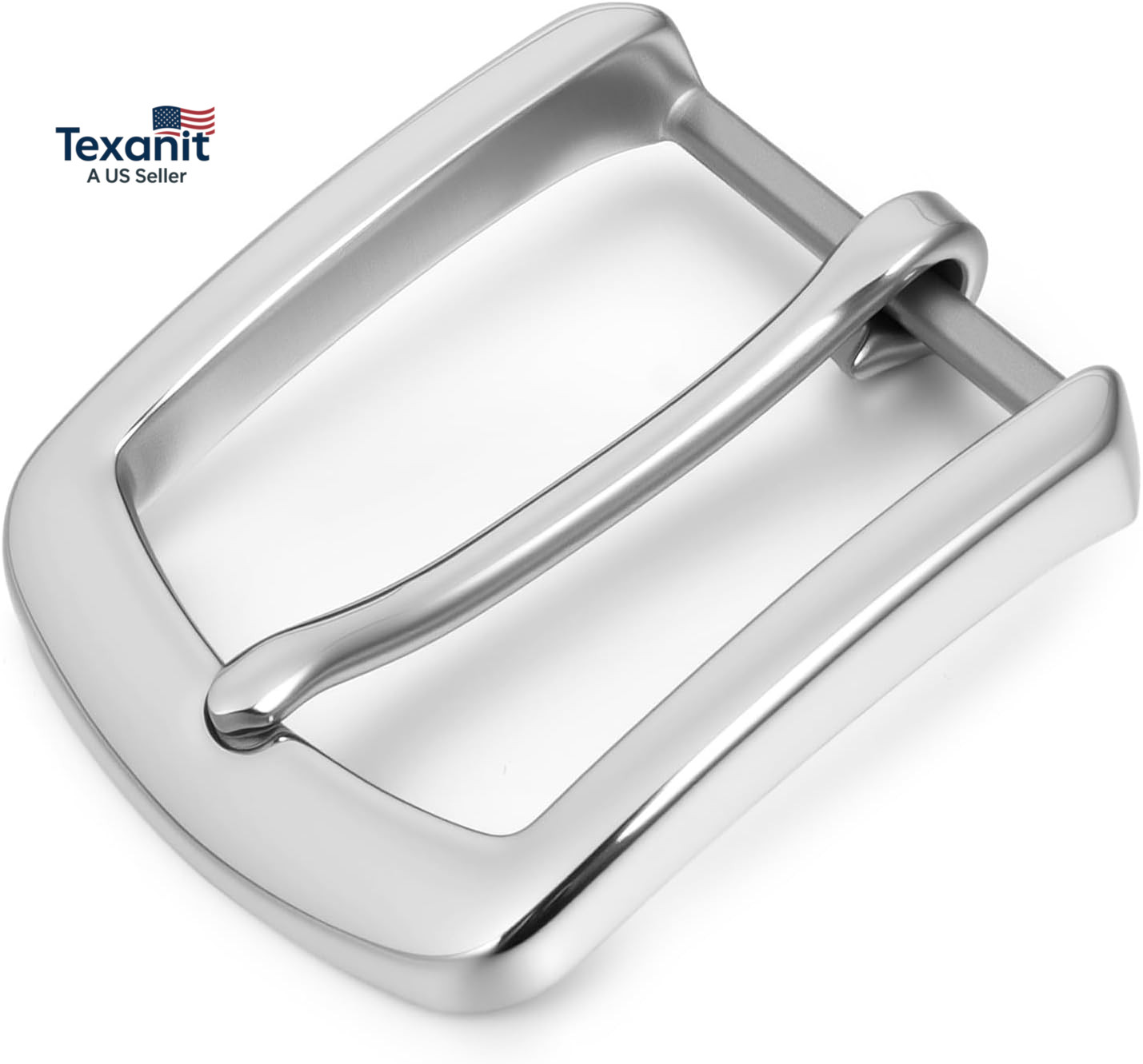 Silver Belt Buckle, 1.5 Inch Belt Buckles for Men, Stainless Steel Single Prong