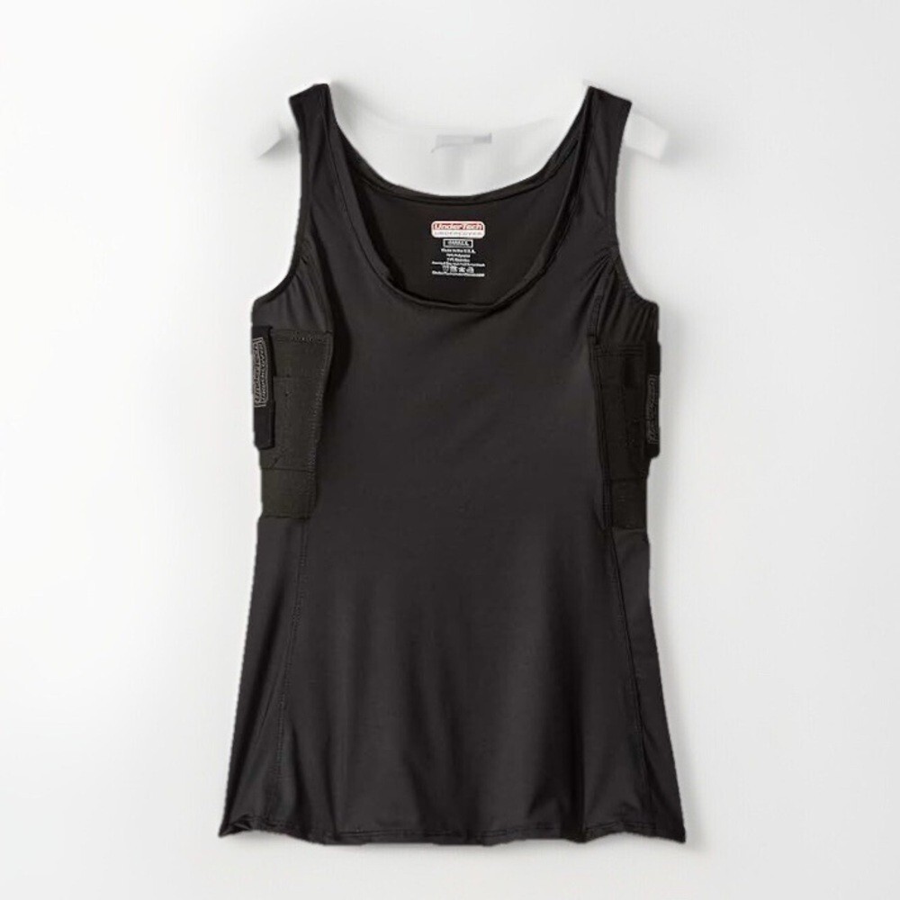 Under Tech Under Cover Women’s Concealment Tank Top 2 Holsters Shirt – Blk Small