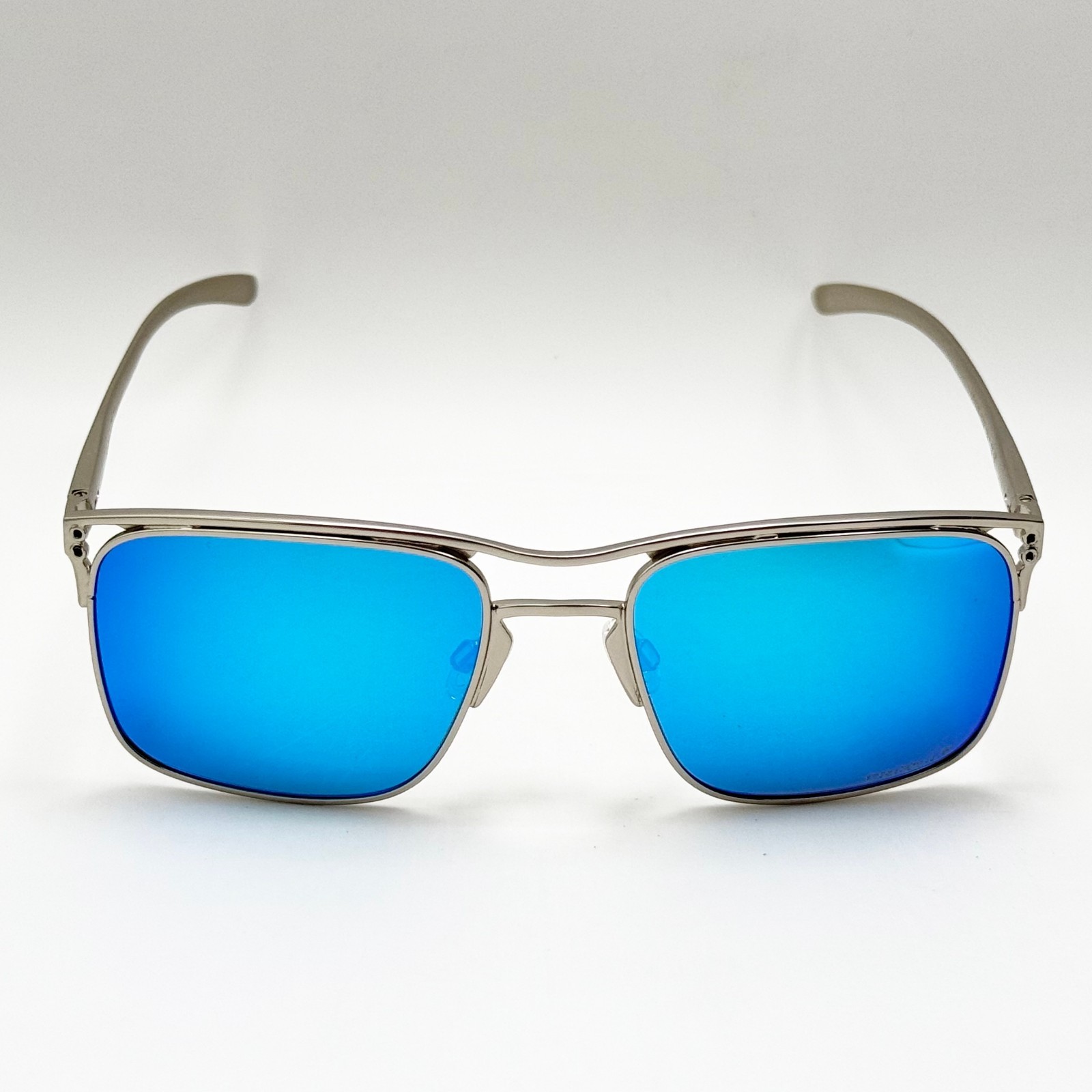 Oakley Holbrook Ti OO6048 Sunglasses Silver Frame Blue Polarized Lens