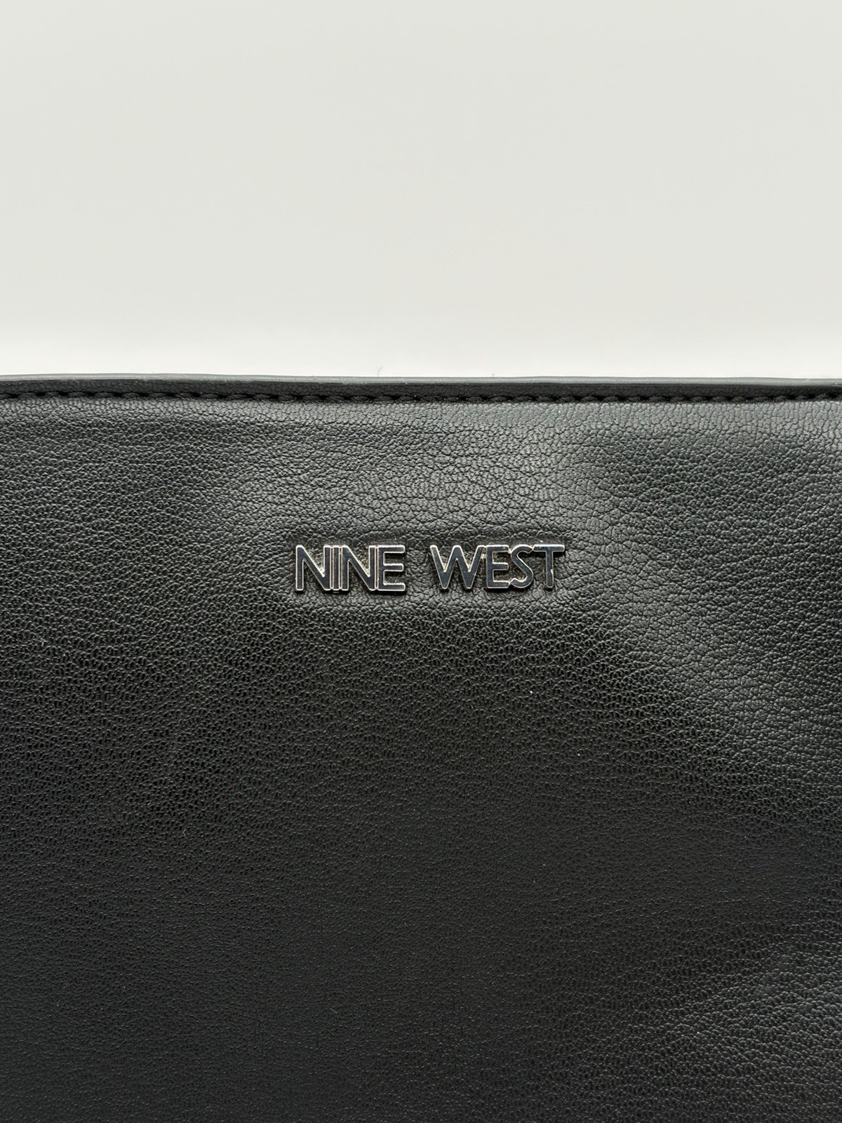 Nine West Black Crossbody Bag Purse Adjustable Strap Tassel Silver Hardware